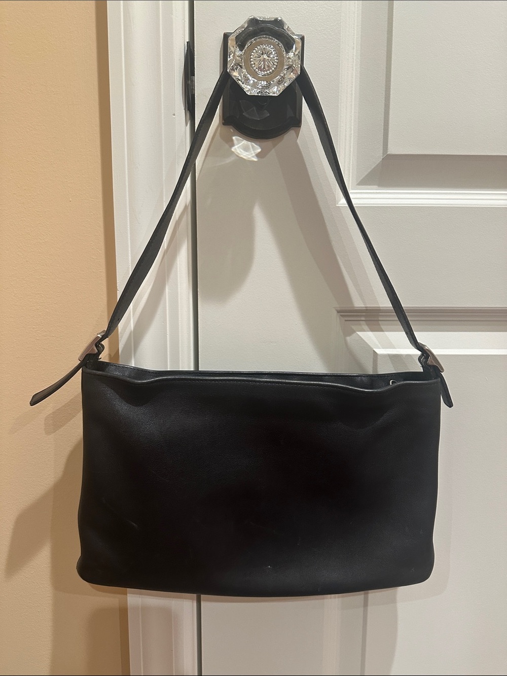 Coach 9407 Vintage Legacy Slim Black Leather Hobo Shoulder Bag Y2K